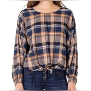 Liverpool Plaid Blouse